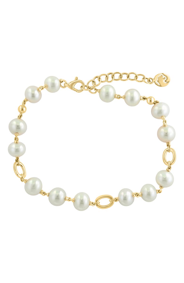 EFFY 14K Gold Plated 3–7mm Freshwater Pearl Chain Bracelet, Main, color,