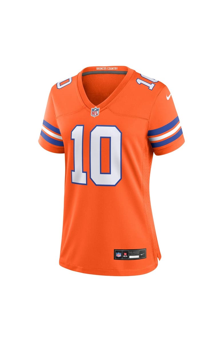 Nike Women's Nike Bo Nix Orange Denver Broncos Mile High Collection 1977 Throwback Player Game Jersey, Alternate, color, Orange