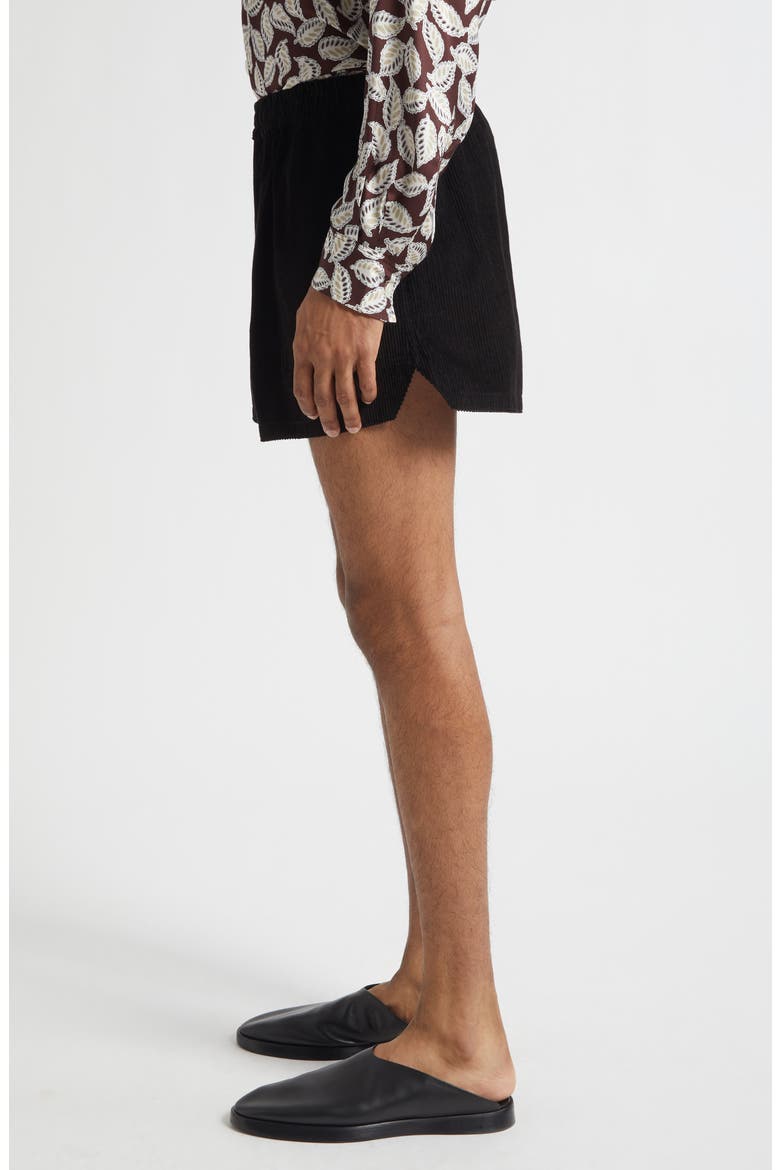 Geneva Cotton Corduroy Shorts, Alternate, color, BLACK