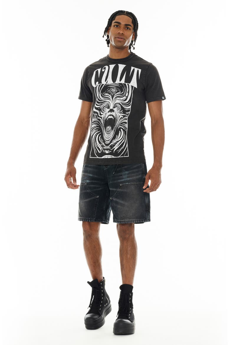 Grunge Carpenter Denim Shorts, Alternate, color, BLACK CANVAS
