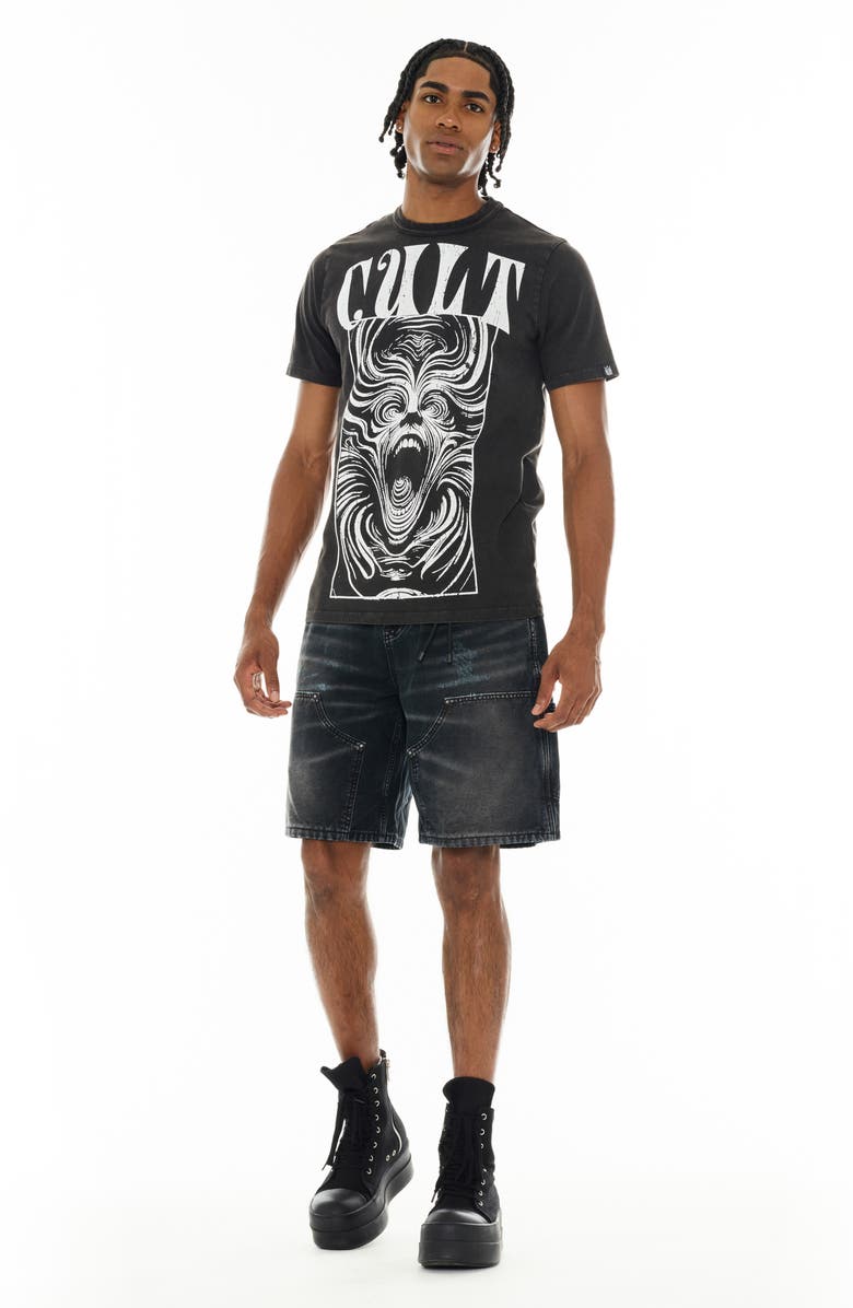 Cult of Individuality Grunge Carpenter Denim Shorts, Alternate, color,
