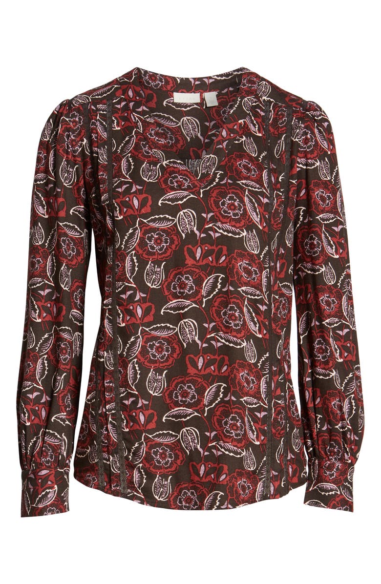 Hinge Lace Stripe V-Neck Blouse, Alternate, color, 