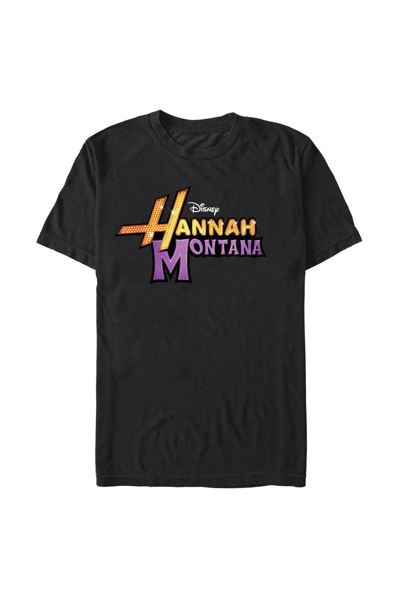 Mens Hannah Montana Classic Logo T Shirt, Main, color, Black