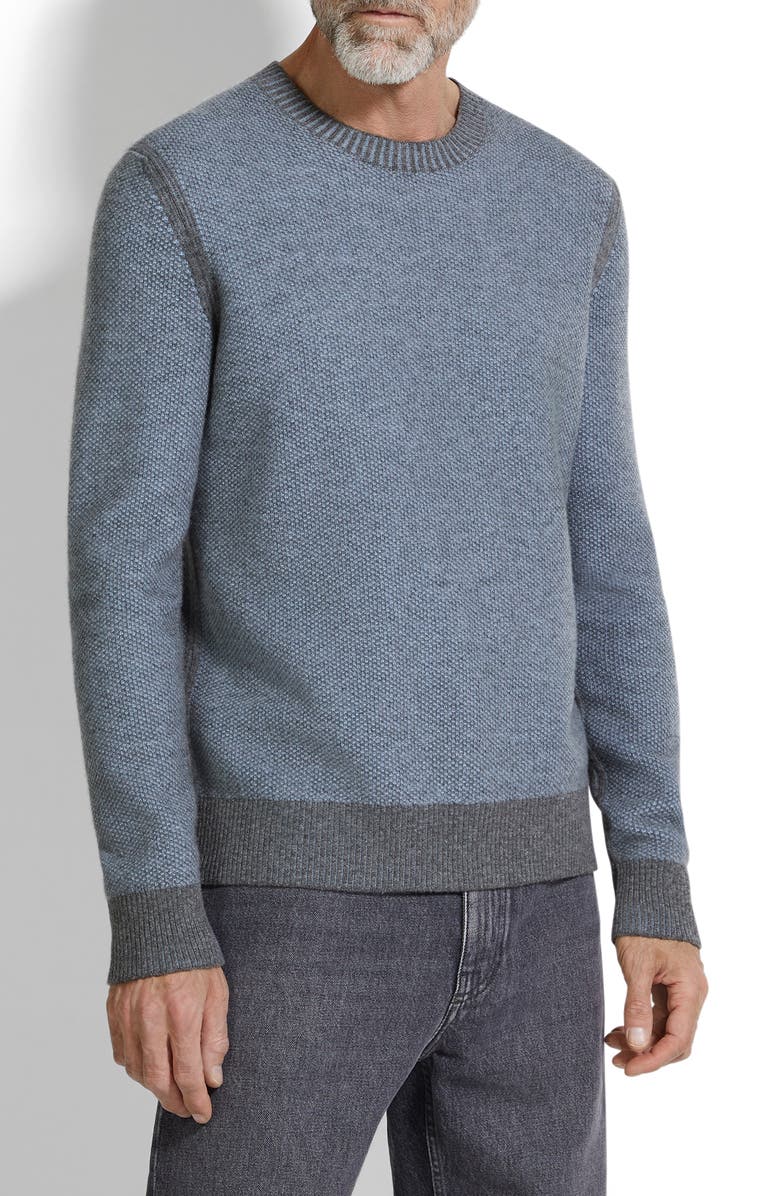 ZEGNA Oasi Cashmere Crewneck Sweater, Main, color, Light Blue