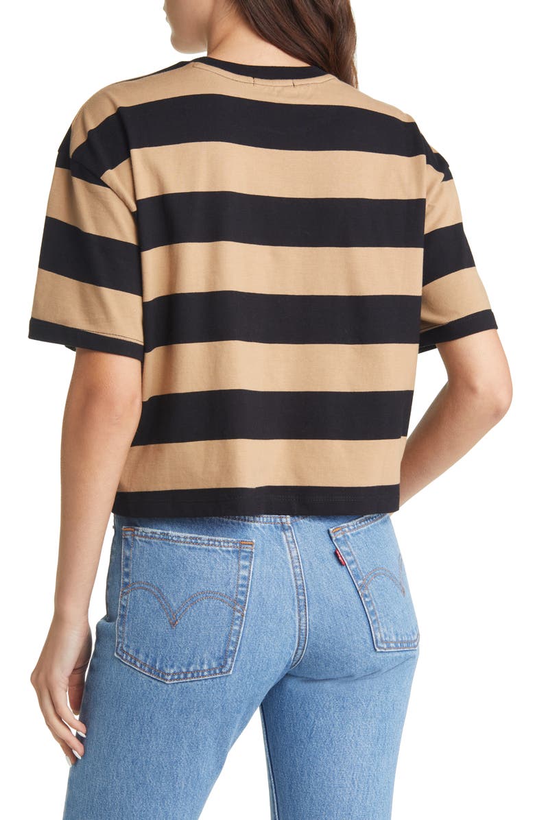Brixton Hilt Alpha Line Stripe Cotton Crop T-Shirt, Alternate, color, 