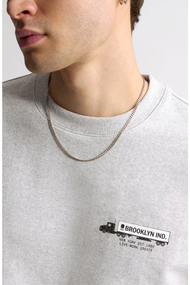 Logo Crewneck Sweatshirt, Alternate, color, LIGHT GREY MELANGE