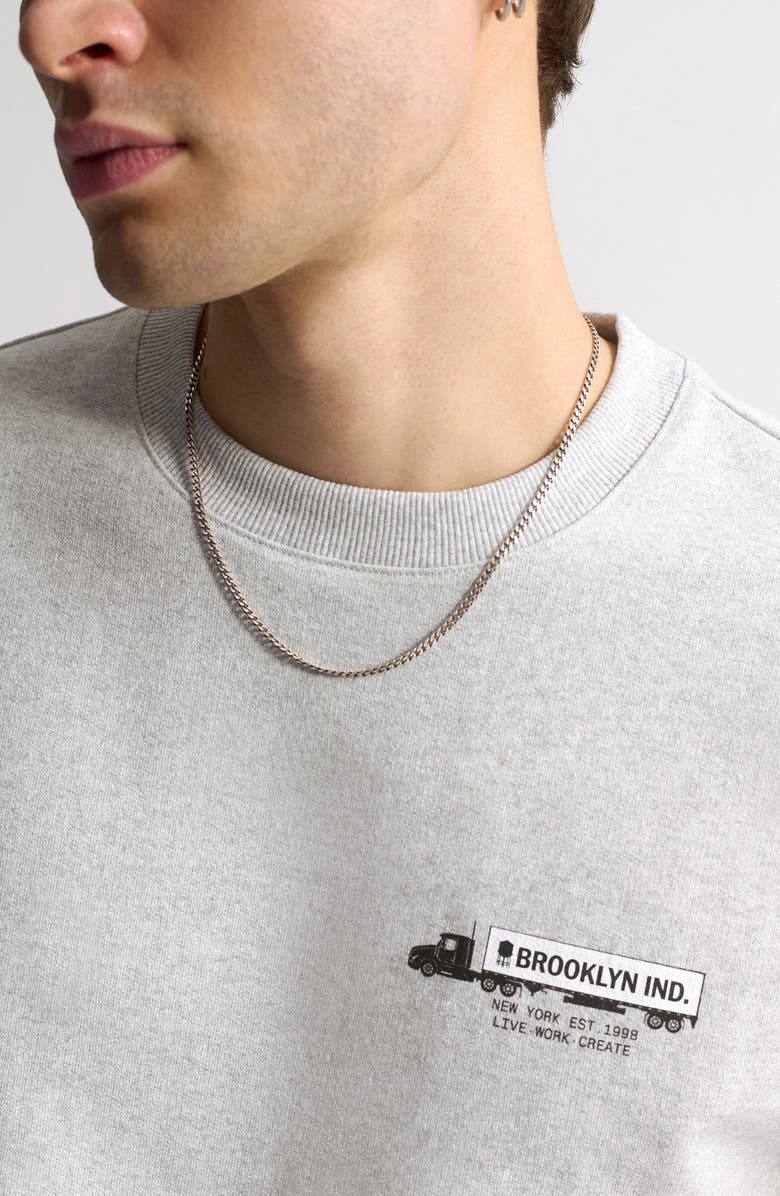 Brooklyn Industries Logo Crewneck Sweatshirt, Alternate, color, Light Grey Melange