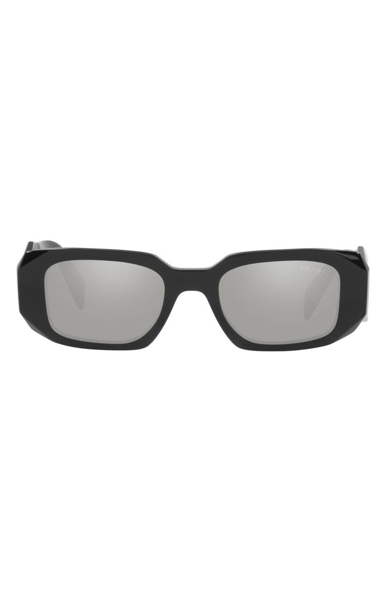 Prada 51mm Mirrored Rectangular Sunglasses, Main, color, 