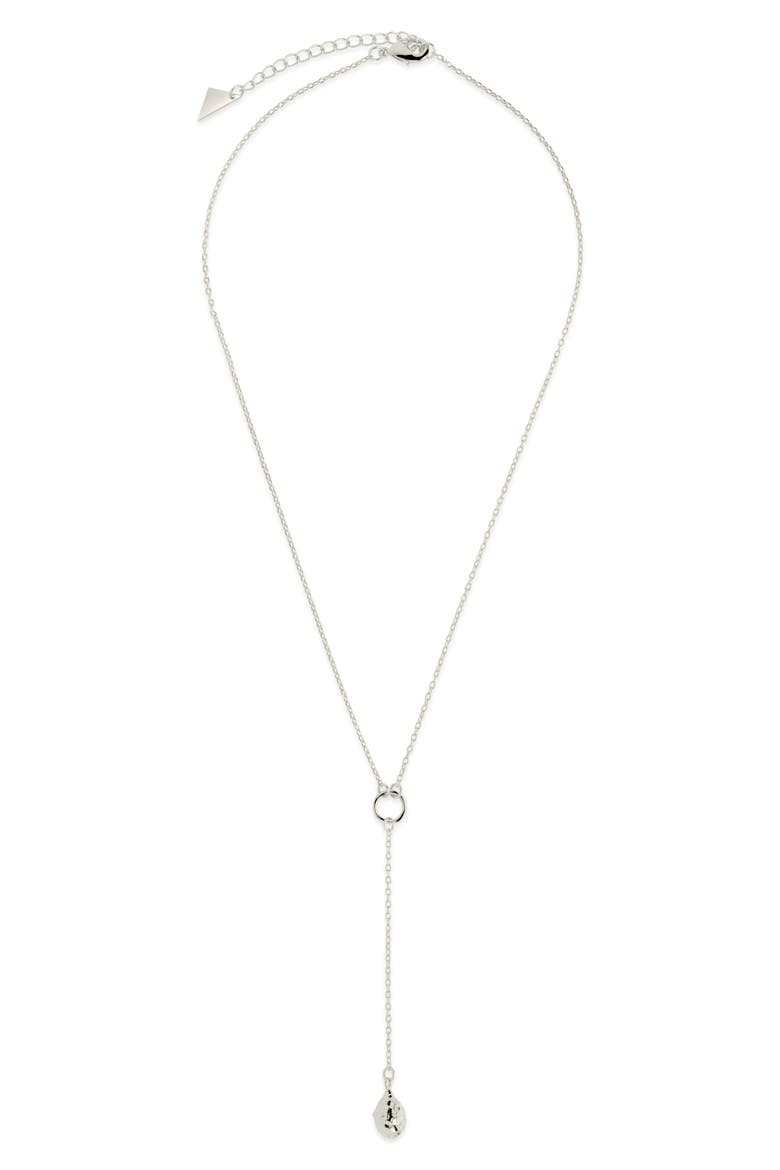 Lee Molten Teardrop Y-Necklace, Alternate, color, SILVER