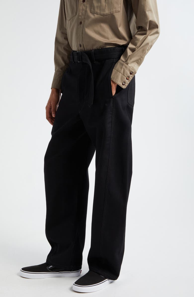 Lemaire Twisted Seam Belted Pants, Alternate, color,