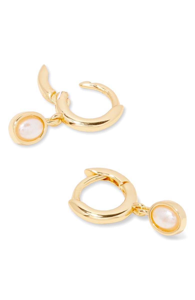 Brook and York Kara Mother-of-Pearl Drop Hoop Earrings, Alternate, color, Gold