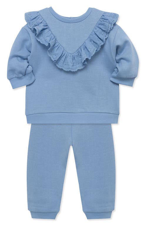 Little Me Eyelet Ruffle Sweatshirt & Sweatpants Set