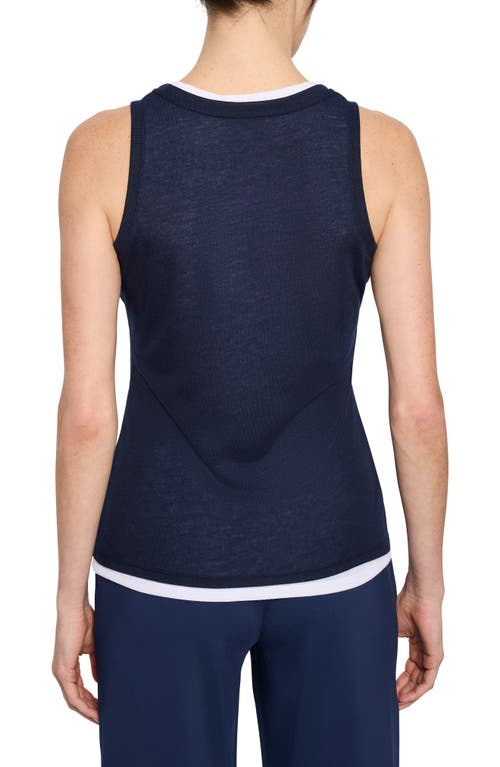 Nz Active By Nic+zoe Gauzy Double Layer Tank In Dark Indigo