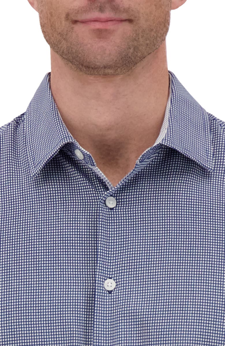 Report Collection 4X Stretch Slim Fit Microcheck Dress Shirt, Alternate, color, 41 Navy