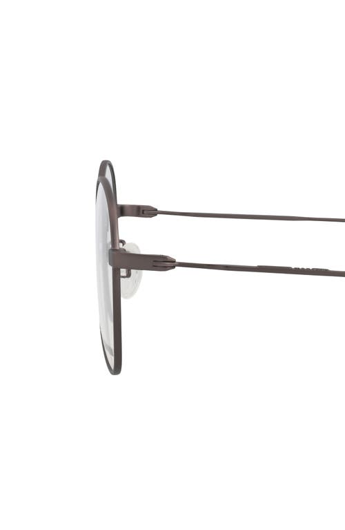 Alexander Mcqueen Mcqueen 52mm Round Optical Frames In Ruthenium Transparent