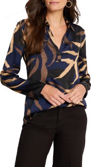 NIC+ZOE Midnight Fern Satin Top