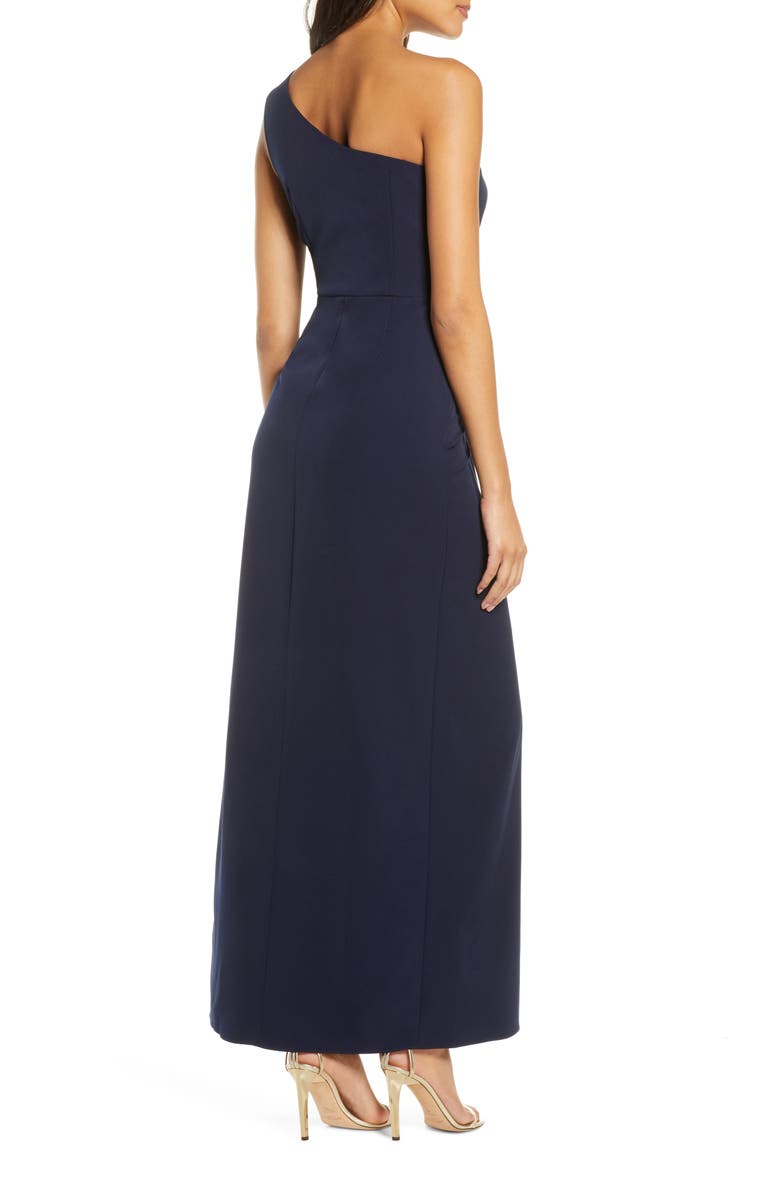 Eliza J One-Shoulder Laguna Crepe Evening Gown, Alternate, color,