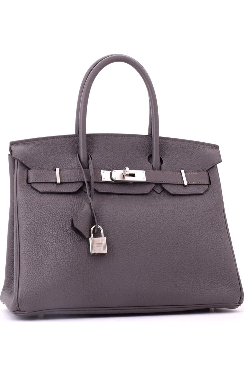 Pre-Owned Hermes Birkin Handbag Grey Togo with Palladium Hardware 30, Alternate, color, Etain