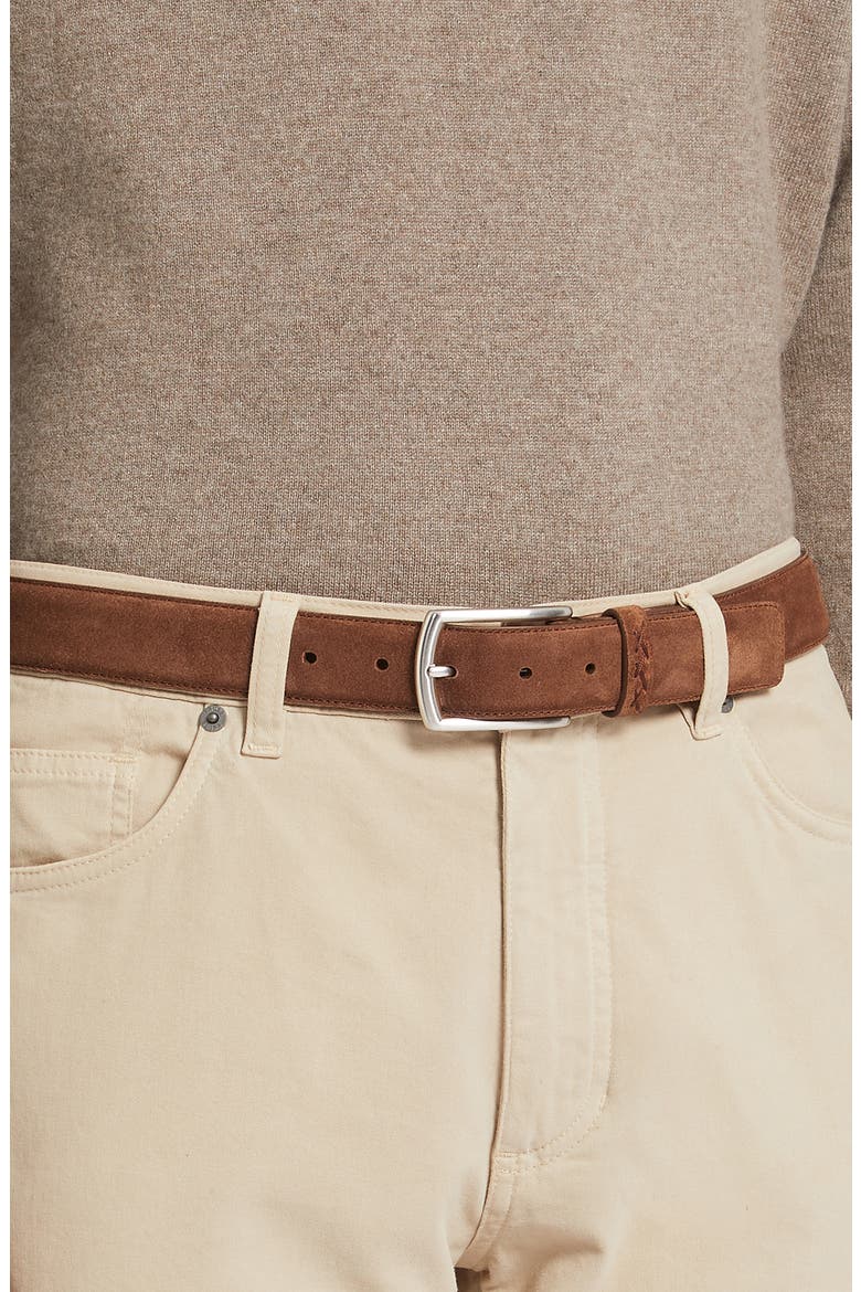 Triple Stitch Suede Belt, Alternate, color, VICUNA