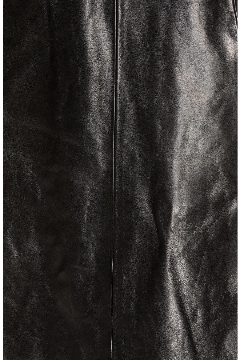 Mask Leather Trench Coat, Alternate, color, BLACK