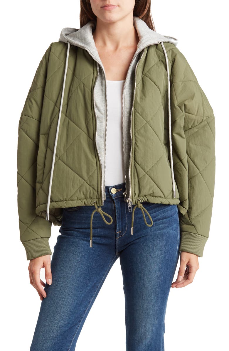 BLANKNYC Hooded Quilted Jacket, Main, color, 
