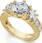 Bliss Diamond Certified 3 1/2Ct Elizabeth Diamond Engagement Vintage Ring 14k Gold Lab Grown