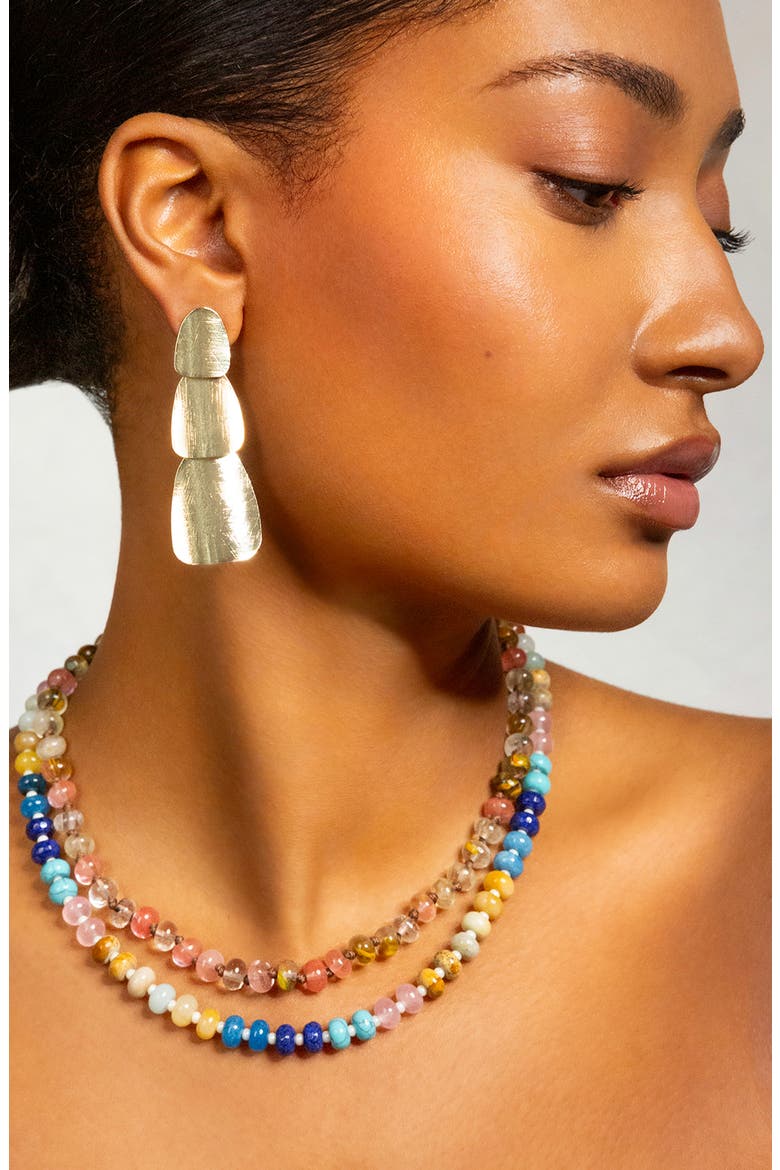 Rondelle Picture Jasper Beaded Necklace, Alternate, color, MULTI