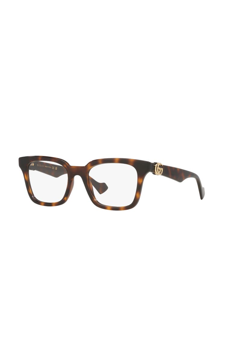 Gucci 51mm Rectangle optical glasses, Main, color, Tortoise