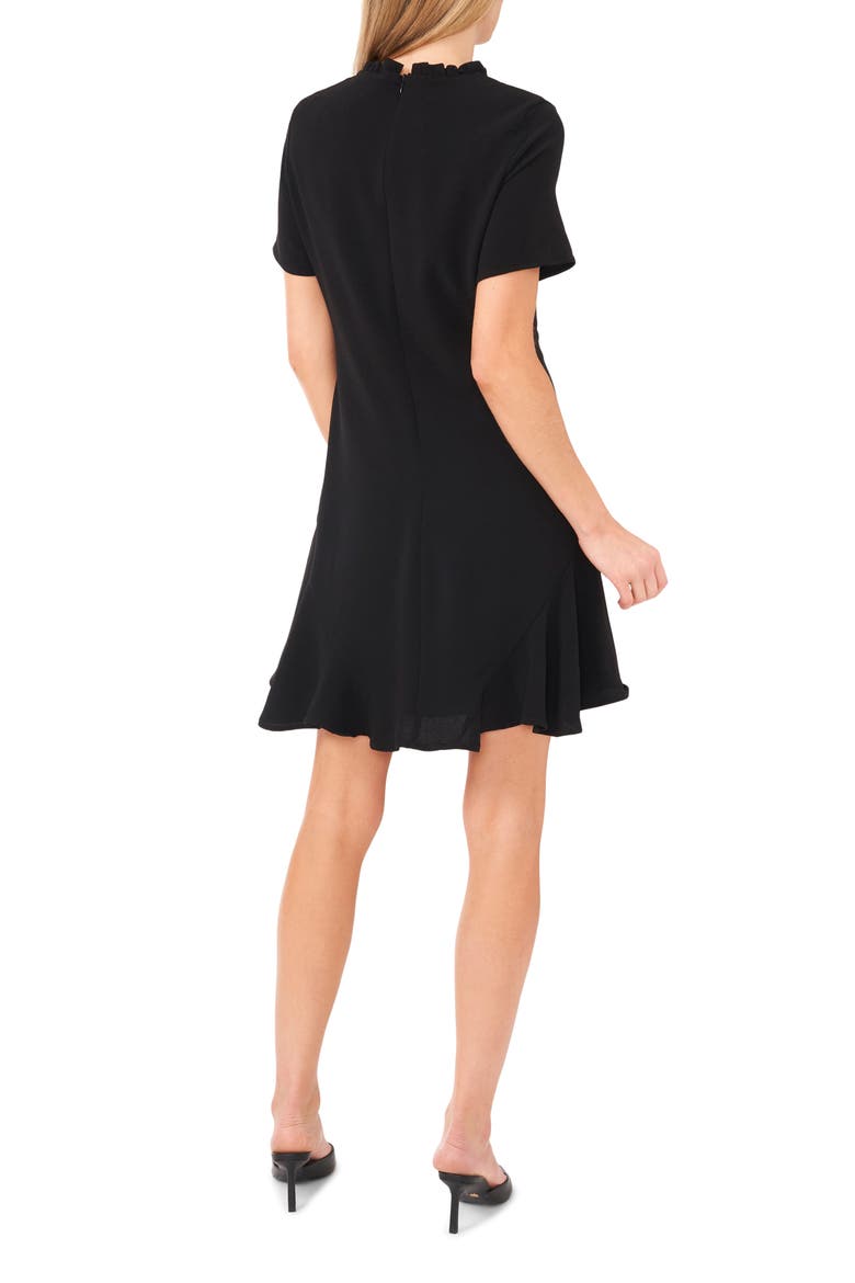 Ruffle Crepe Minidress, Alternate, color, RICH BLACK
