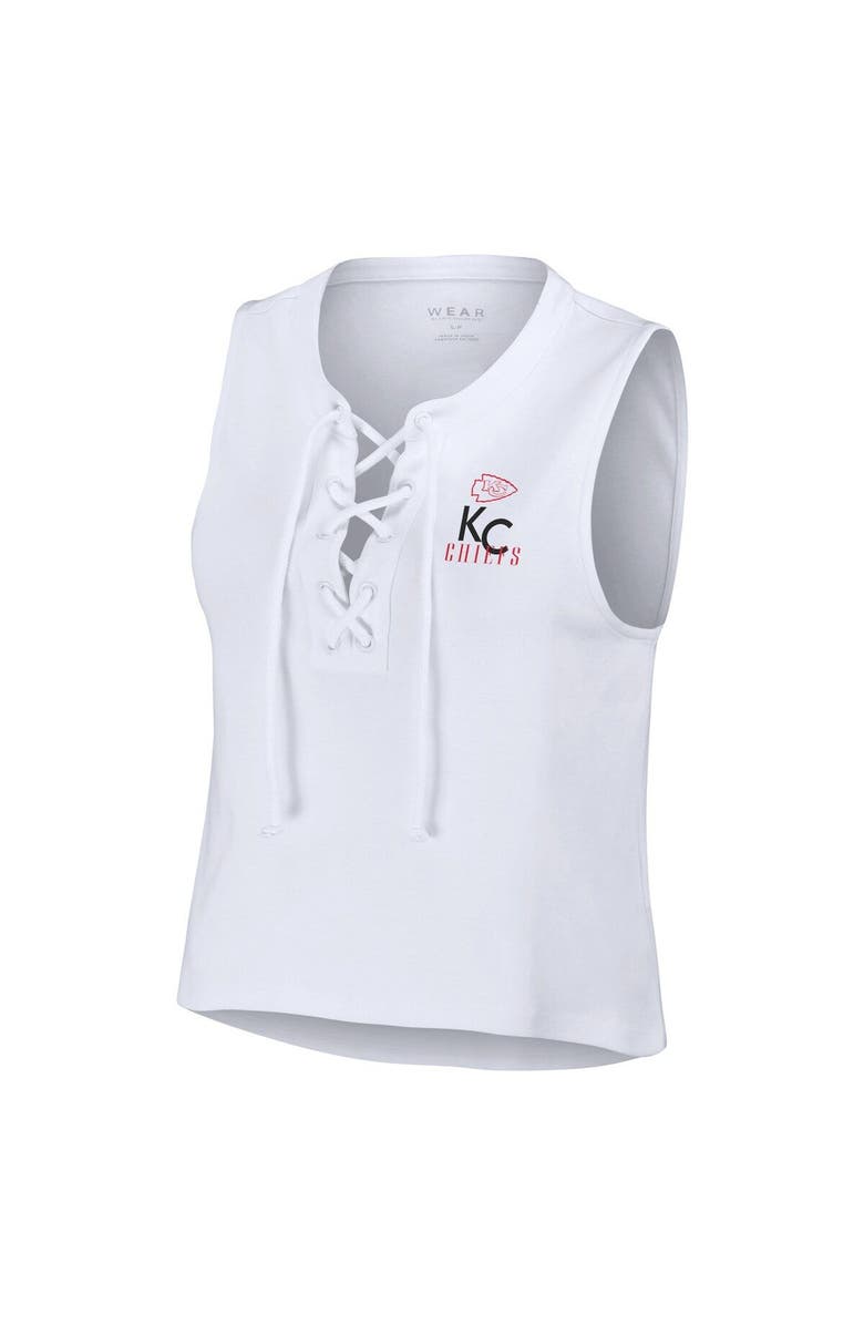 WEAR by Erin Andrews Women's WEAR by Erin Andrews  White Kansas City Chiefs Lace-Up Tank Top, Alternate, color, 
