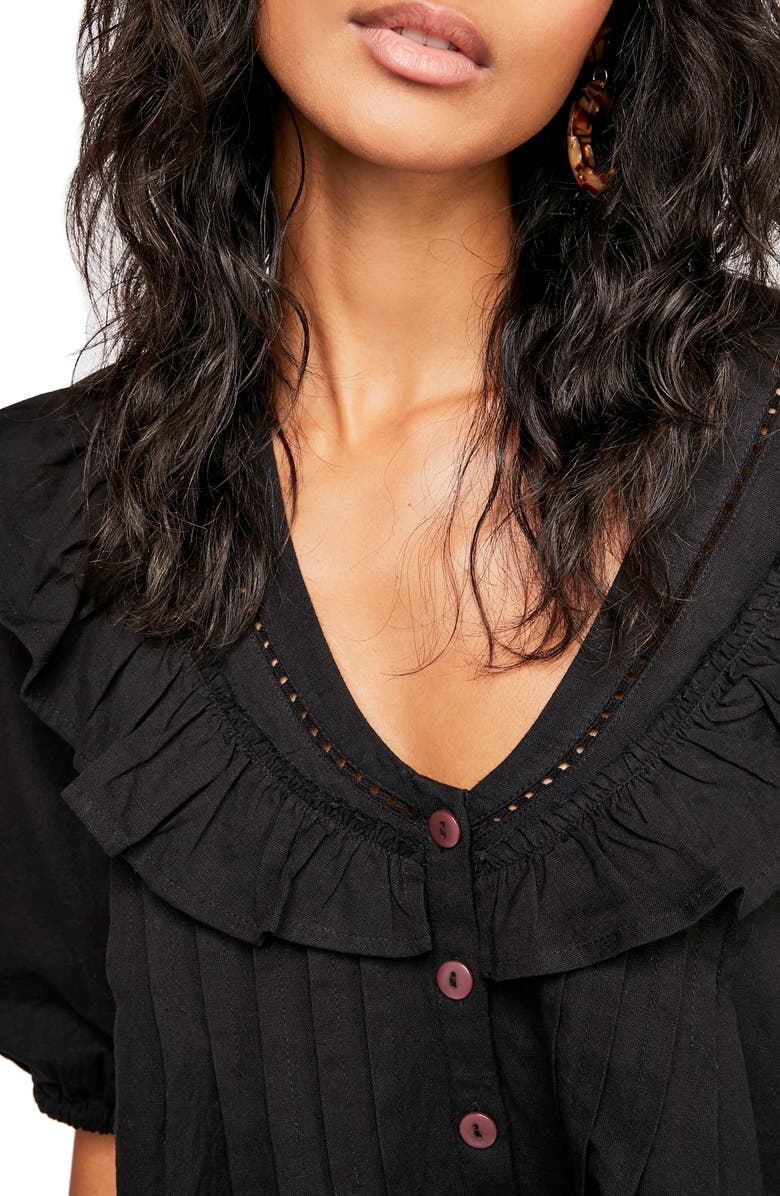 Free People Endless Summer by Free People Sylvia Cotton Ruffle Blouse, Alternate, color,