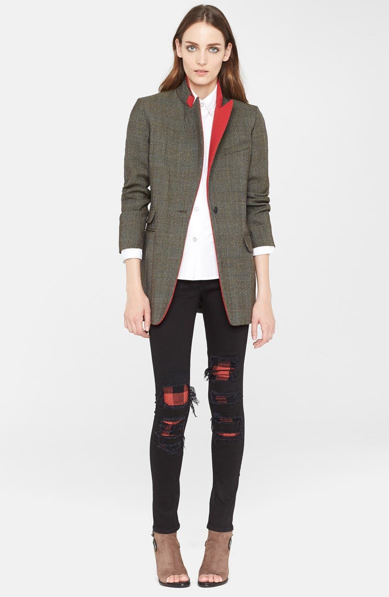 rag & bone 'Paloma' Oversize Glen Plaid Blazer, Alternate, color, Brown
