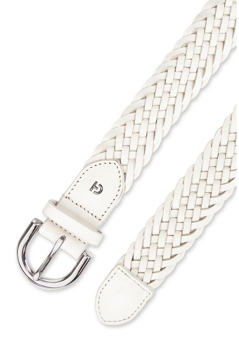 Braided Leather Belt, Alternate, color, IVORY