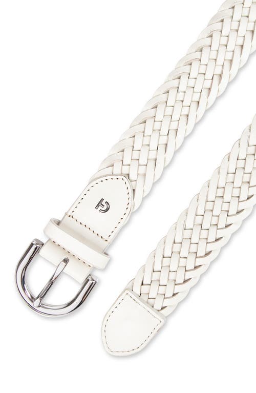 Cole Haan Braided Leather Belt In White