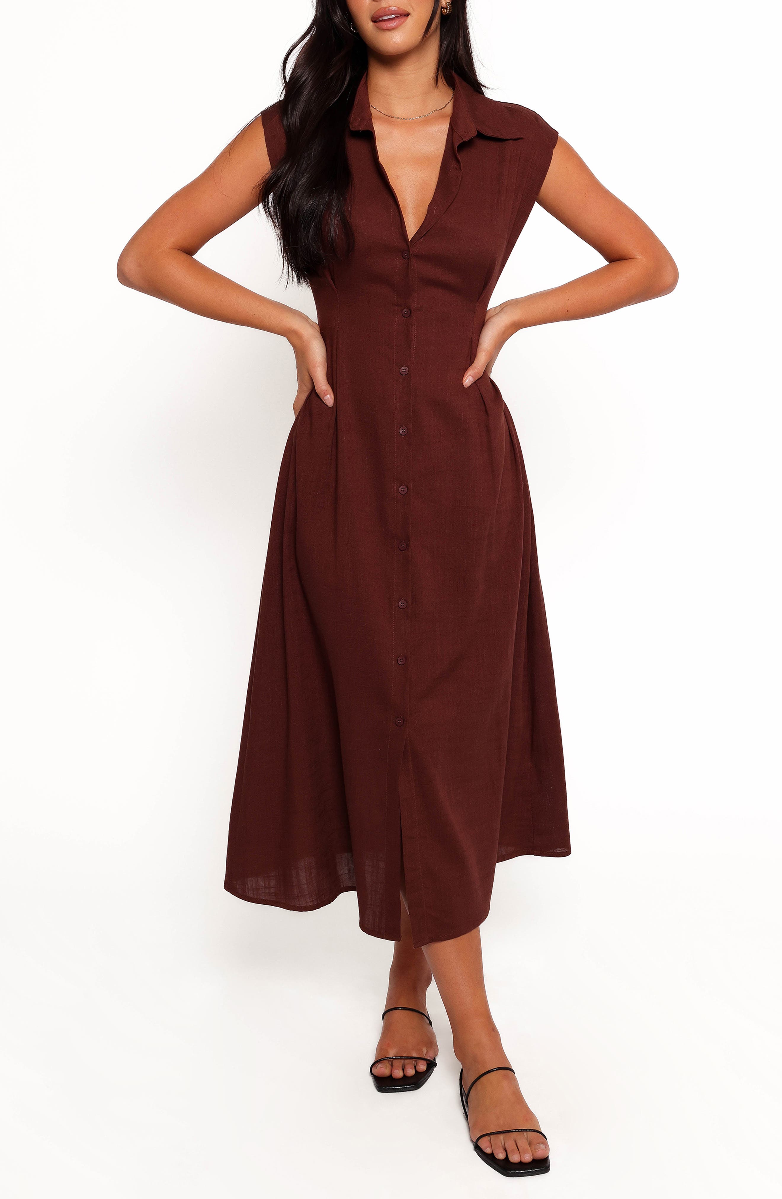 Petal & Pup Cami Cap Sleeve Midi Shirtdress