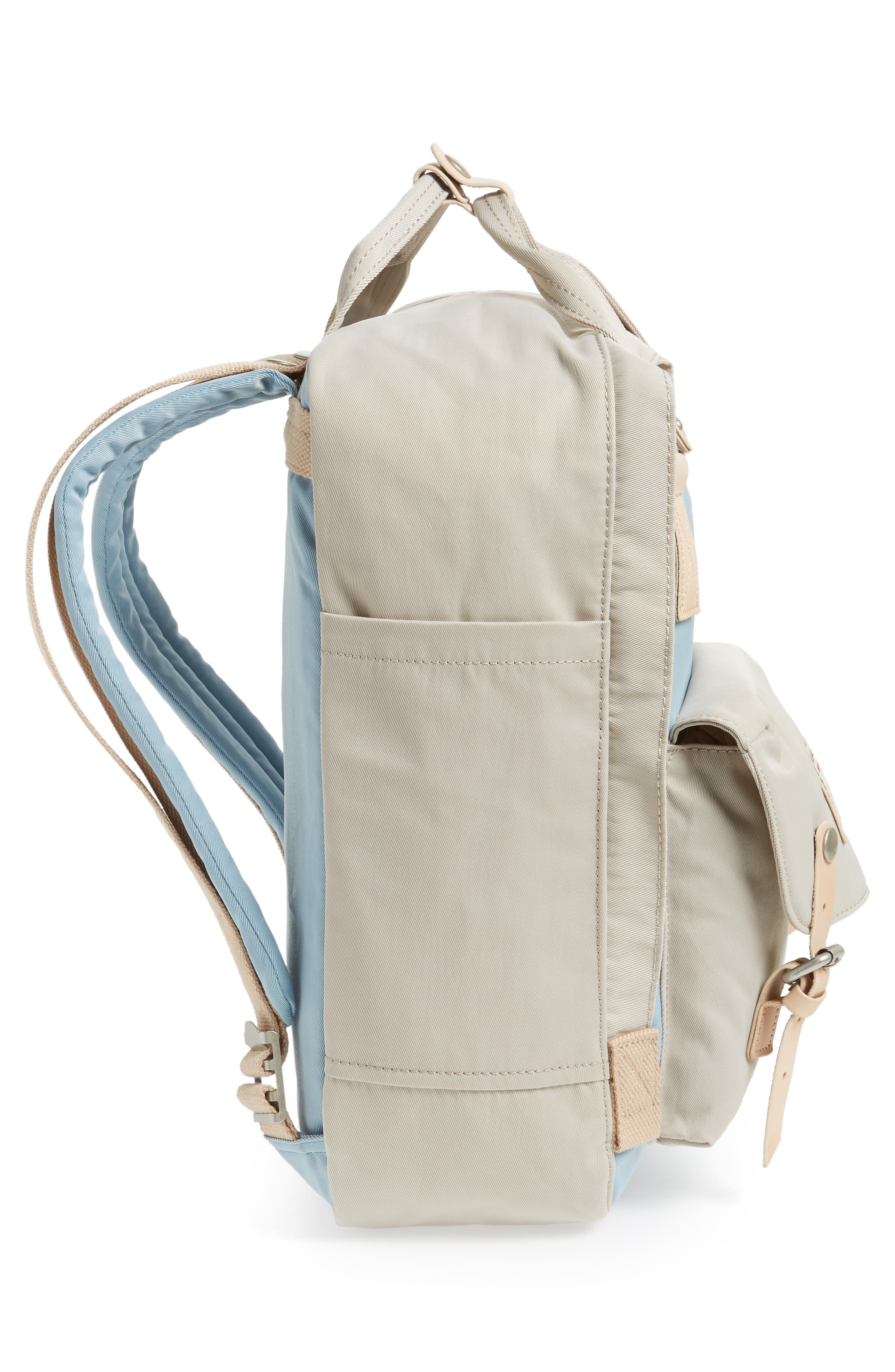 Macaroon Colorblock Backpack, Alternate, color, LIGHT BLUE/ IVORY