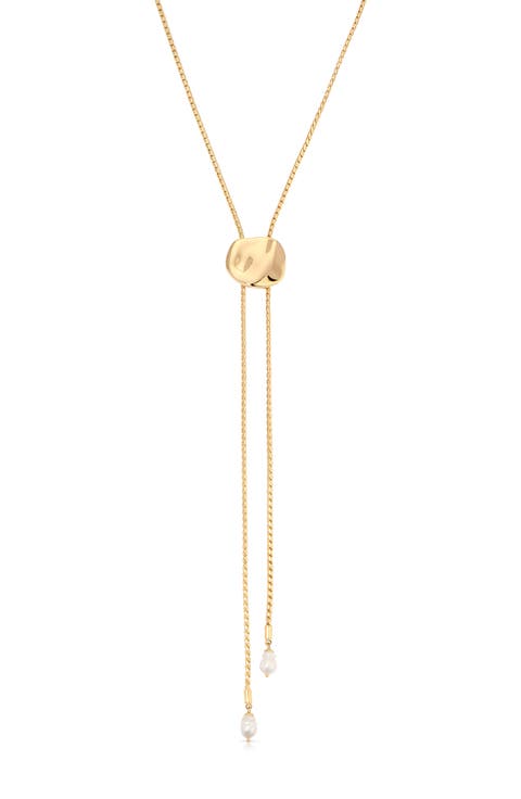 Liquit Luxe Faux Pearl Bolo Necklace