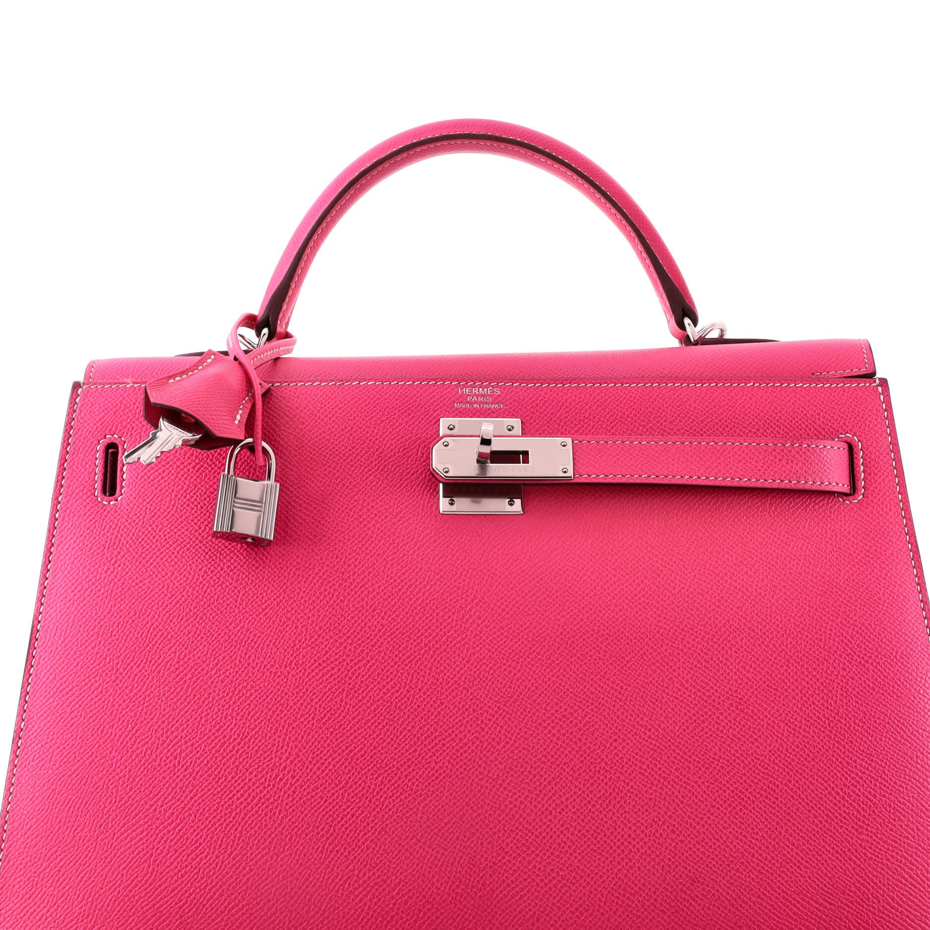 Kelly Handbag Pink Epsom with Palladium Hardware 32, Alternate, color, Pink