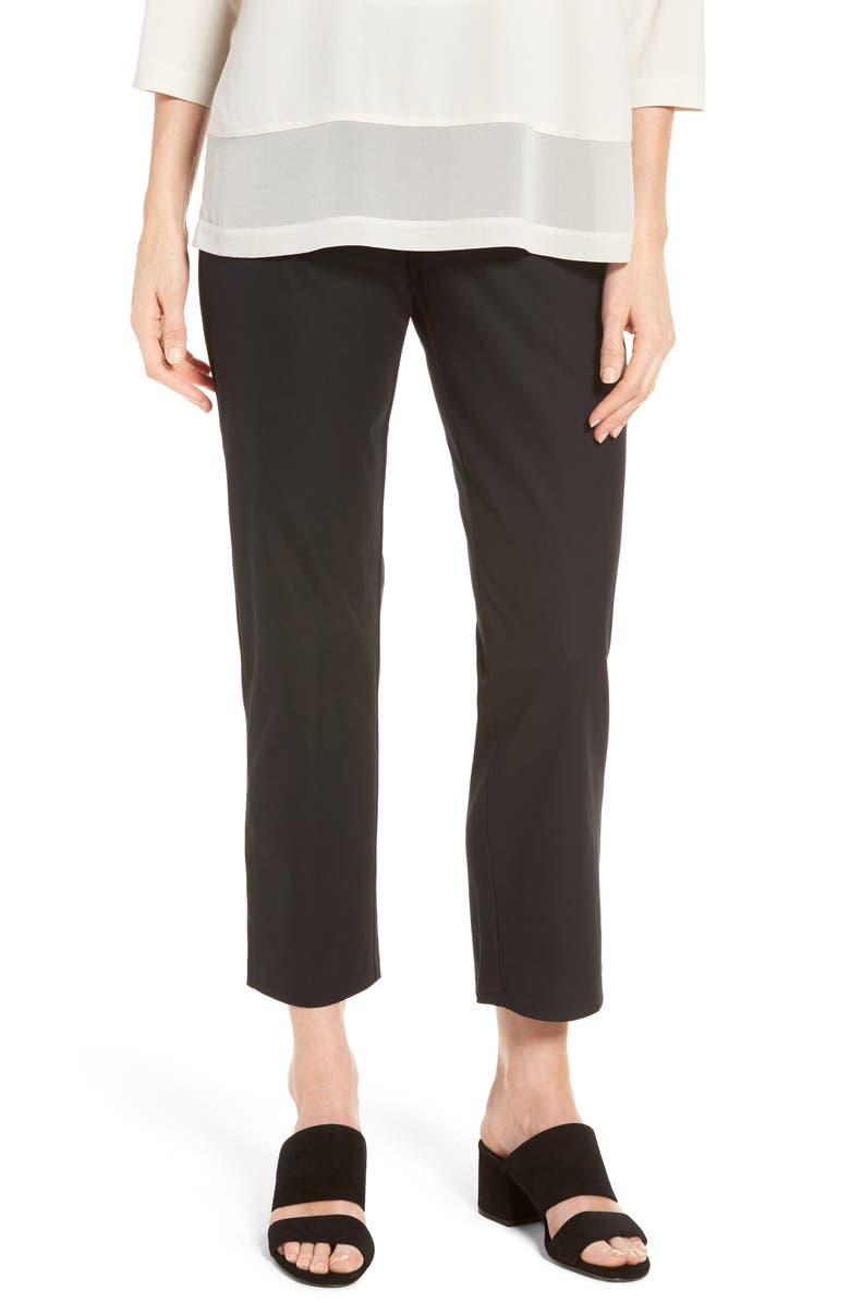 Eileen Fisher Organic Stretch Cotton Twill Ankle Pants, Main, color,