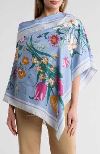La Fiorentina Floral Print Poncho