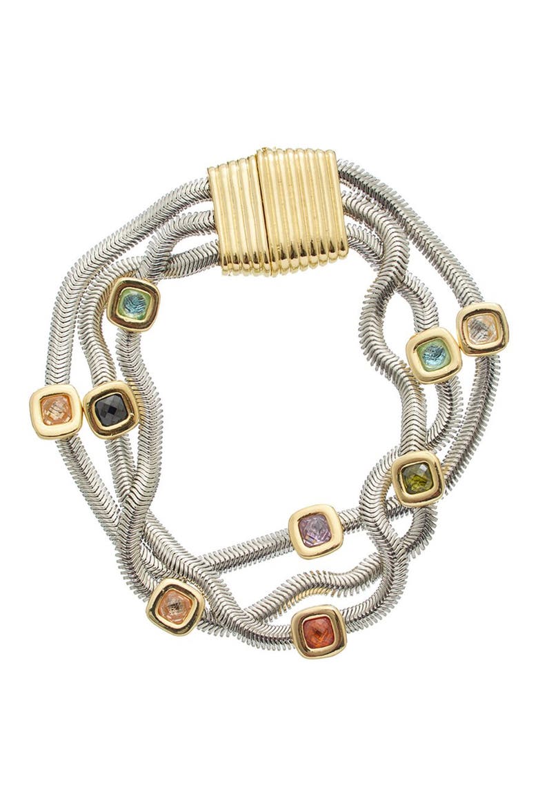 Multi Strand Snake Chain Bracelet, Main, color, YELLOW