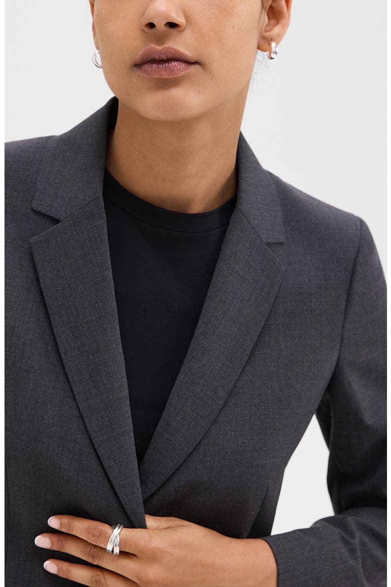 Carissa Good Wool Blazer, Alternate, color, CHARCOAL MELANGE