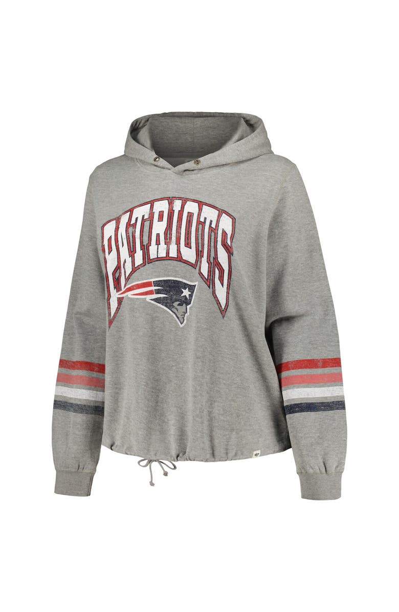 '47 Women's '47 Heather Gray New England Patriots Plus Size Upland Bennett Pullover Hoodie, Alternate, color, 