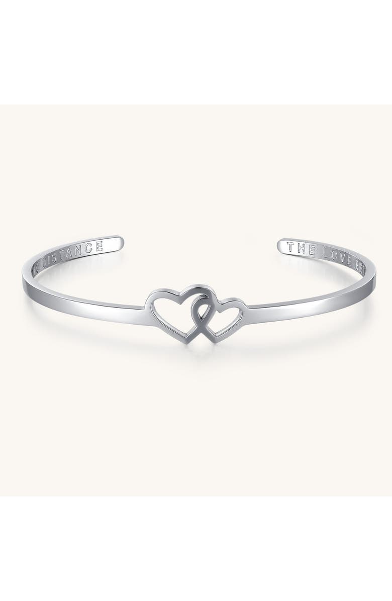 Mantra The Love Between A Mother And Daughter Knows No Distance - Heart Bracelet, Main, color, Silver