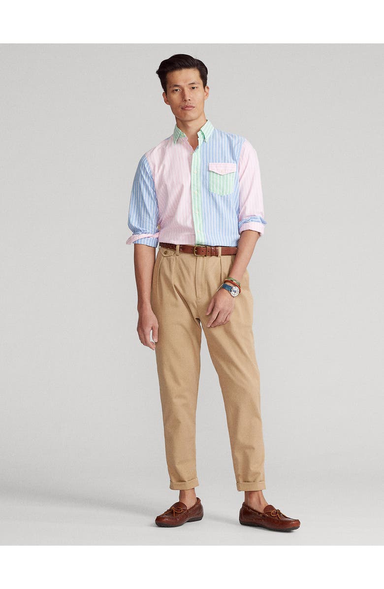 Polo Ralph Lauren Men's Colorblock Stripe Cotton Button-Down Shirt, Alternate, color, 