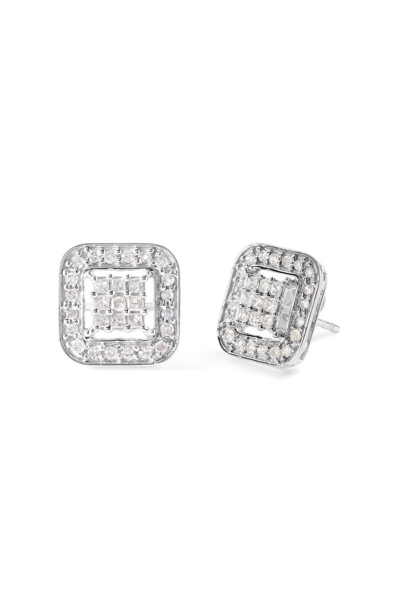 Haus of Brilliance 10K White Gold 5/8 Cttw Diamond Composite Stud Earrings, Alternate, color, White