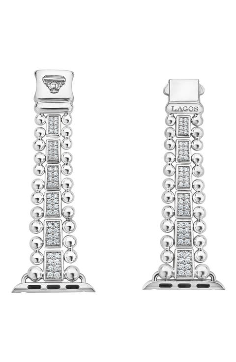 Smart Caviar Sterling Silver & Diamond Apple Watch® Watchband