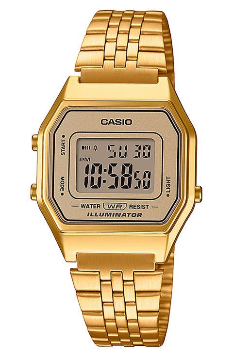 Vintage LA680WGA-9VT Digital Bracelet Watch, 33.5mm × 28.6mm