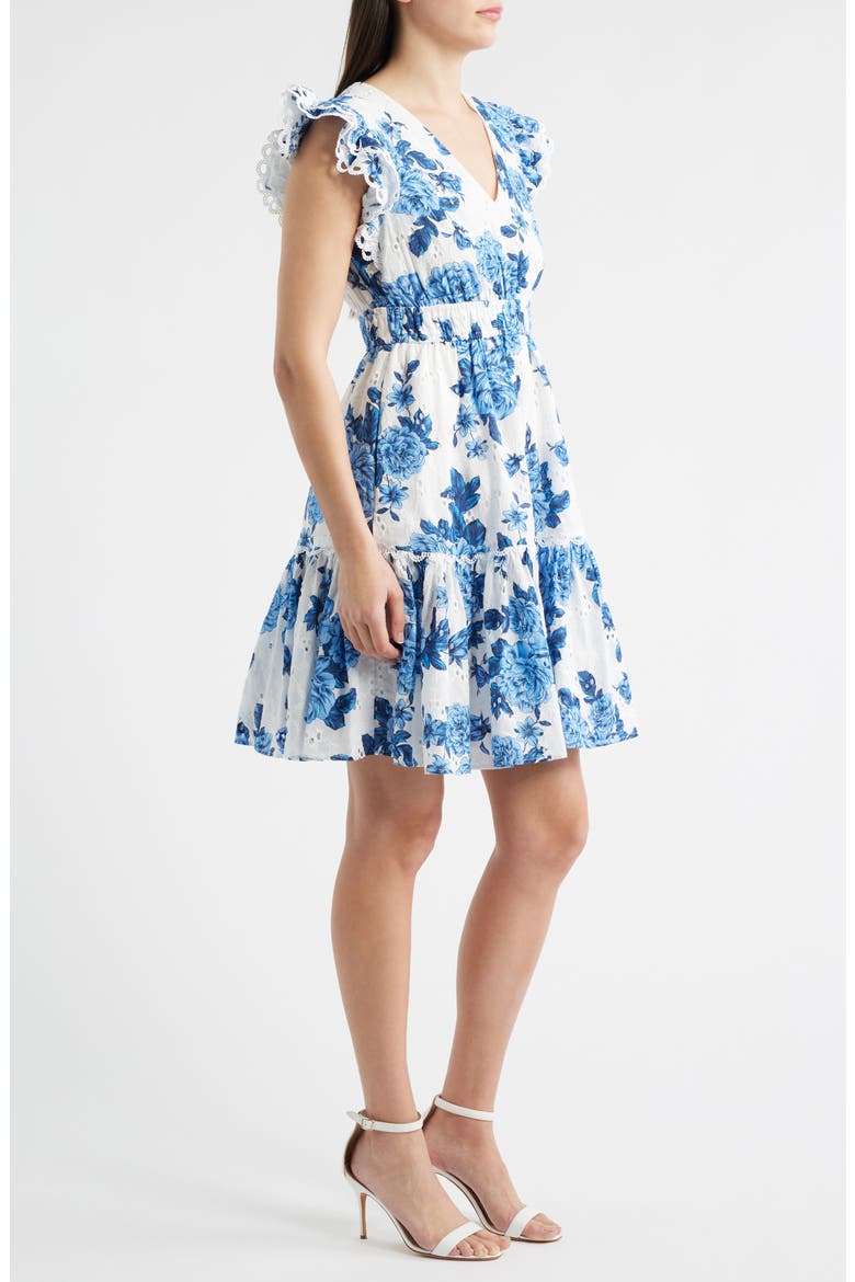 Floral Eyelet Lace Dress, Alternate, color, MARINA MULTI