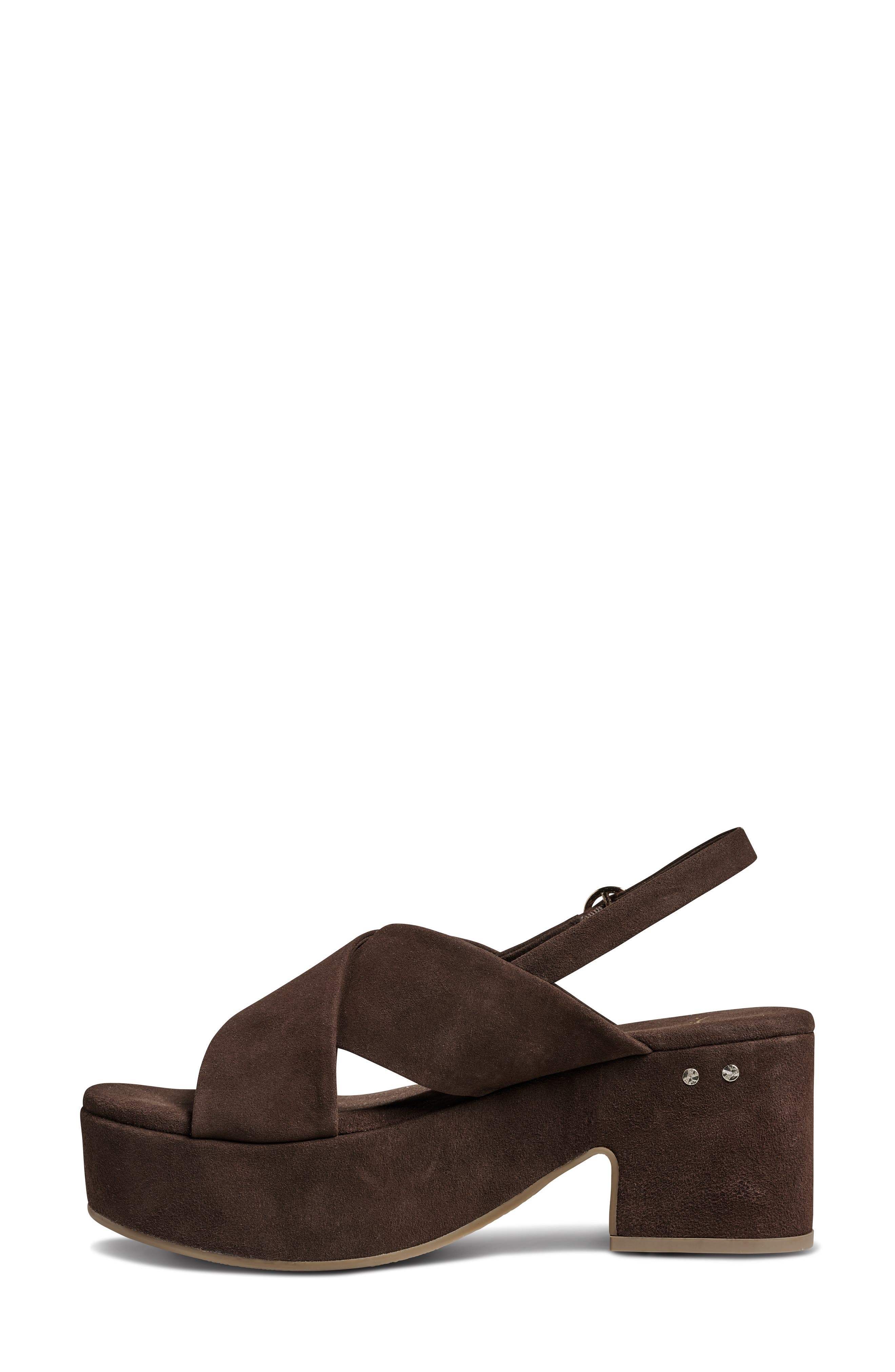 Beek Dunlin Platform Slingback Sandal, Alternate, color, Coffee